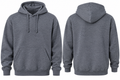 Men’s 3XL Charcoal Heather Gray Fleece-Lined Pullover Hoodie