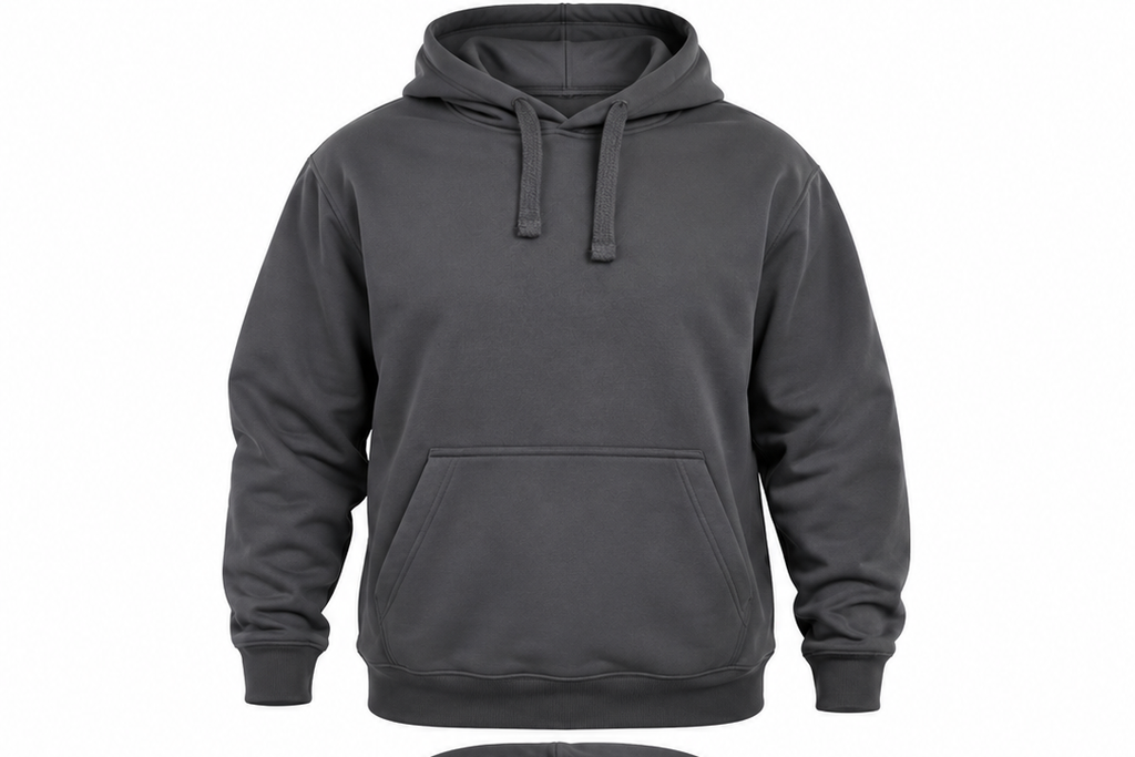 Men's Fleece Pullover Hoodie 2XL Dark Charcoal Gray Long Sleev
